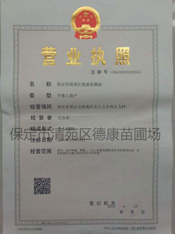 营业执照内页